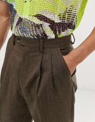 high waisted wool trousers