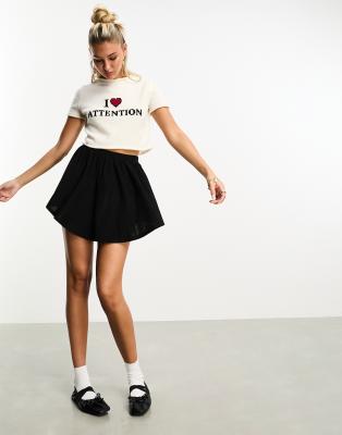 ASOS DESIGN high waisted ballet skort in black | ASOS
