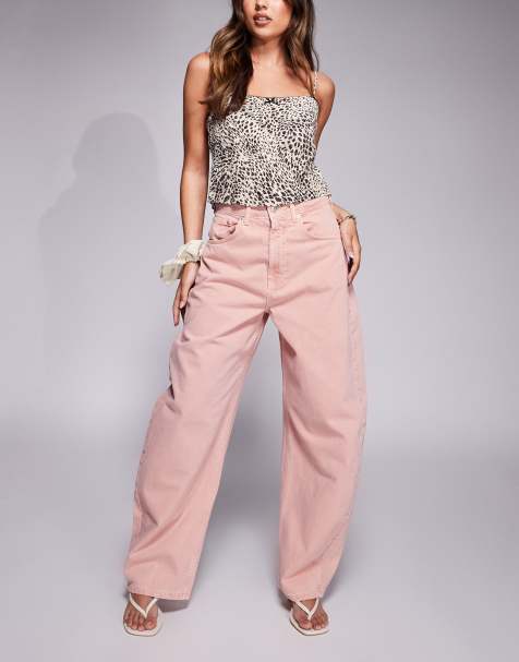 ASOS DESIGN high waisted barrel in neutral - view 1