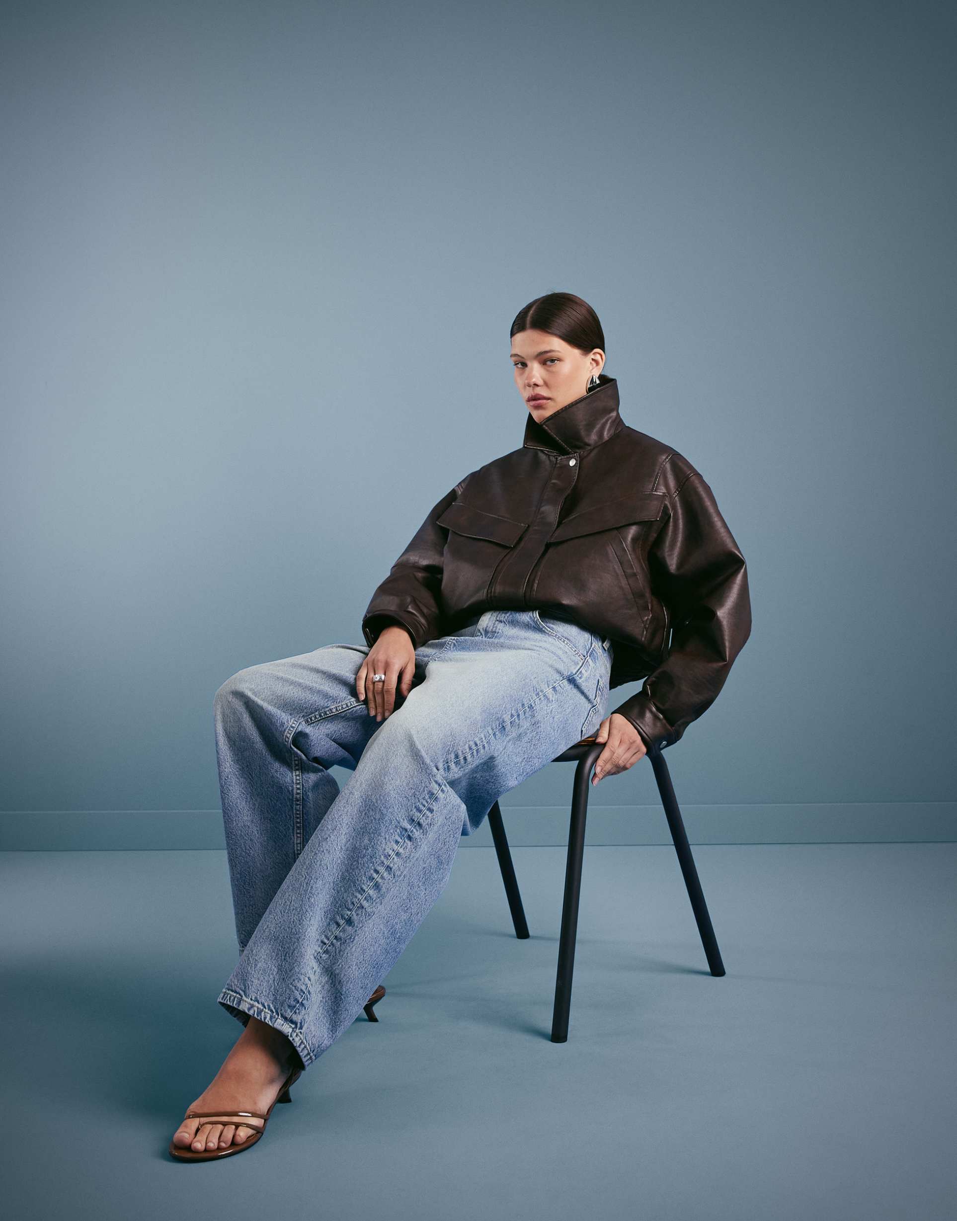 asos design high waisted barrel jean in pale vintage wash