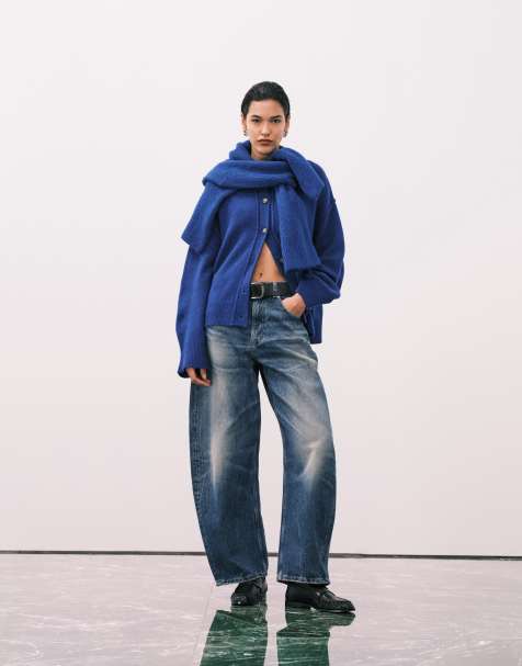 ASOS DESIGN high waisted barrel jeans in authentic vintage wash