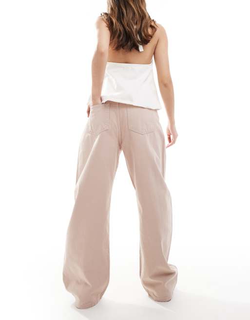 ASOS DESIGN high waisted barrel jeans in manuka, 2 of 5