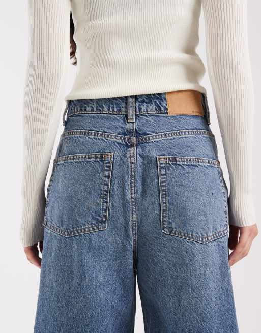 ASOS DESIGN high waisted barrel leg jeans in dark mid wash Circular Design Collection, 4 of 5