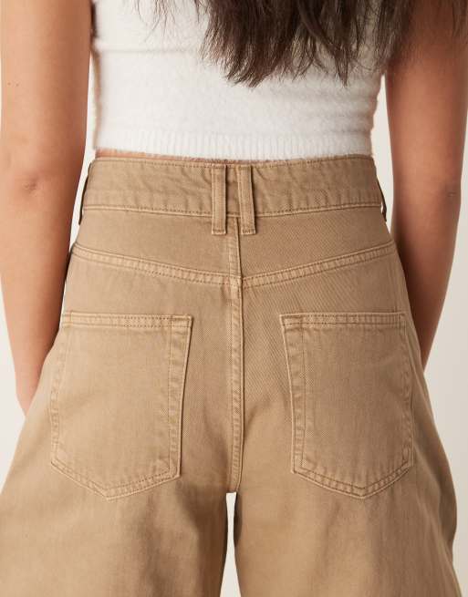 ASOS DESIGN high waisted barrel leg jeans in honey, 5 of 5