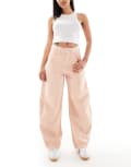 [ASOS DESIGN] ASOS DESIGN high waisted barrel leg jeans in peach-Neutral 14 Peach
