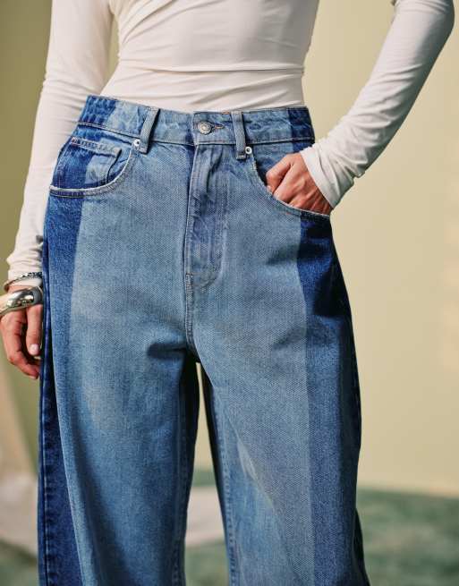 ASOS DESIGN high waisted barrel leg jeans in tonal wash