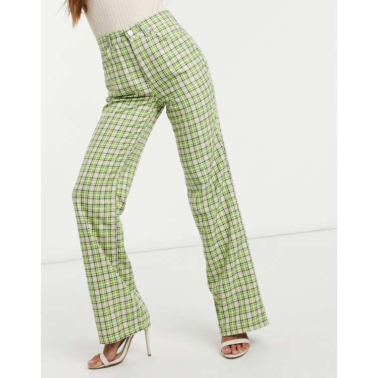 Green and white checkered on sale joggers