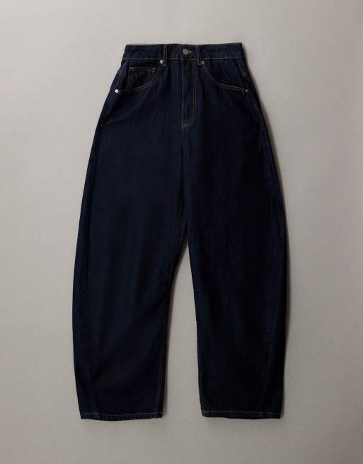 ASOS DESIGN high waisted horseshoe barrel leg jeans in rinse wash, 5 of 7
