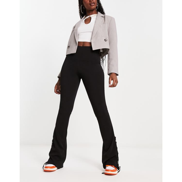 ASOS DESIGN washed wide leg flare trouser with belt