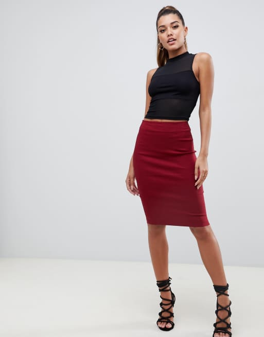 ASOS DESIGN High Waisted Pencil Skirt ASOS