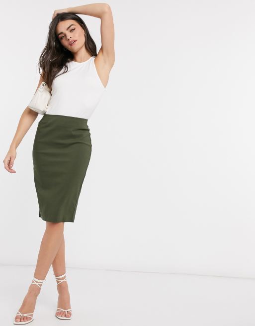 ASOS DESIGN high waisted pencil skirt