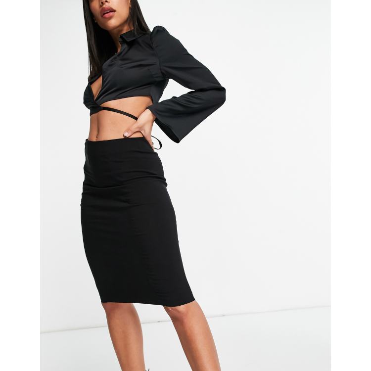 High waisted pencil shop skirt with crop top