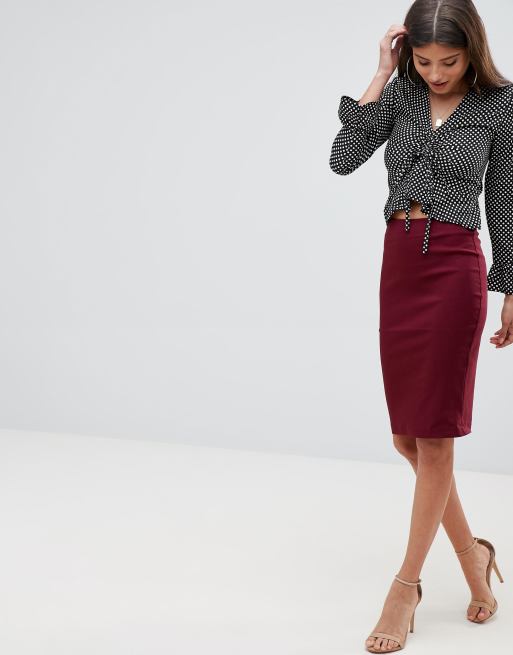 ASOS DESIGN high waisted pencil skirt