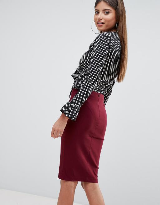 ASOS DESIGN high waisted pencil skirt