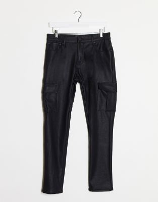 black faux jeans