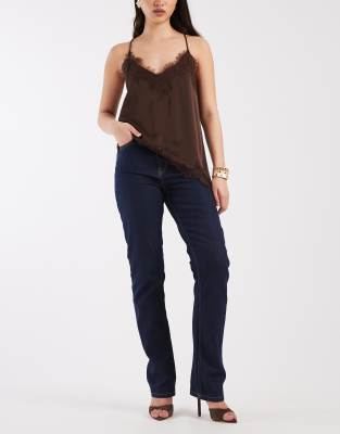 Asos Design High Waisted Slim Straight Jeans In Gray