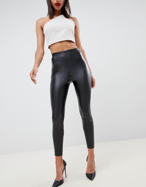 ASOS CURVE + Spray On Leather Look Pants