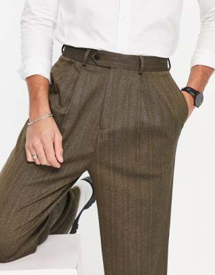 brown high waisted wide leg pants