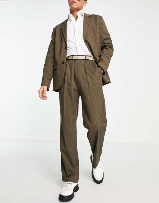 Mens high waisted on sale wide leg trousers