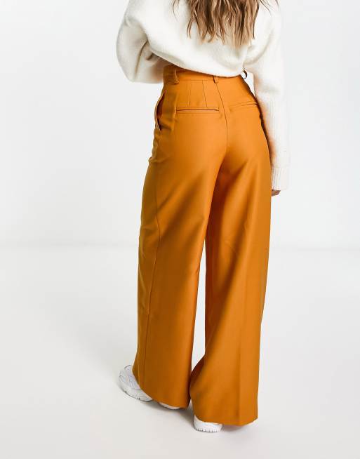 ASOS DESIGN high waist 70s pocket detail wide leg pants