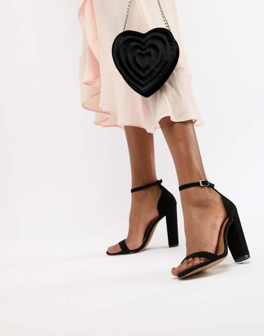 Asos design highball barely there block store heeled sandals