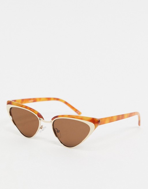 ASOS DESIGN highbrow and metal cat eye sunglasses