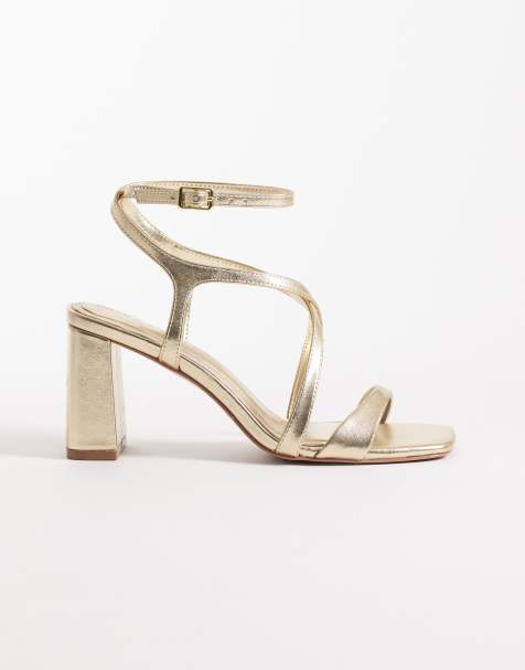 ASOS DESIGN - Highgate - Sandalen met halfhoge blokhak in goud - view 1
