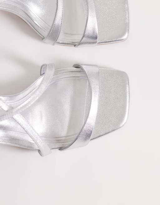 ASOS DESIGN - Highgate - Sandalen met halfhoge blokhak in zilver, 2 van 4