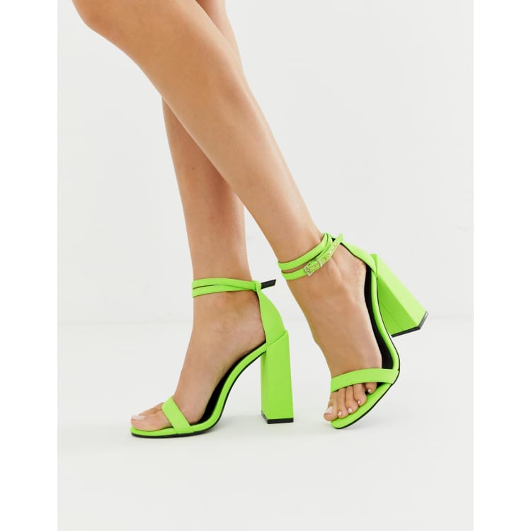 Black and store neon green heels