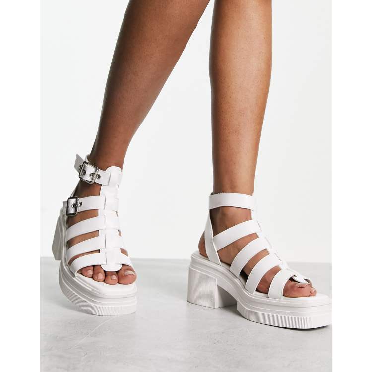 White chunky hotsell gladiator sandals