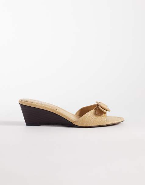 ASOS DESIGN - Highway - Sandali con zeppa e fibbia in tessuto color naturale - view 1