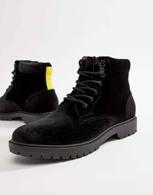 Asos velvet cheap boots