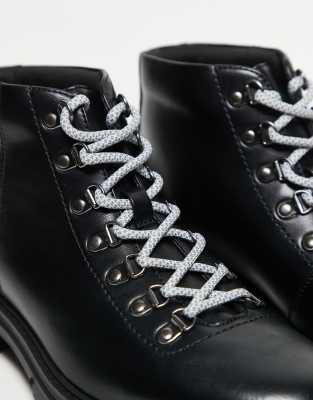 Asos Design Hiker Lace Up Boots In Multi