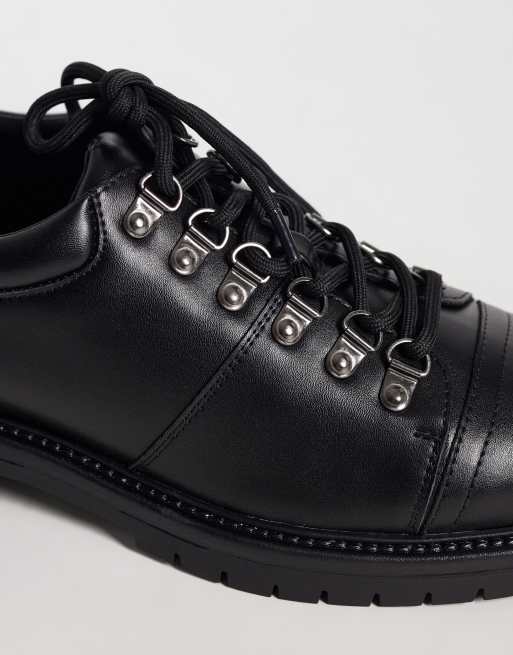 ASOS DESIGN hikerschoenen met veters en zool met profiel in zwart, 5 van 5