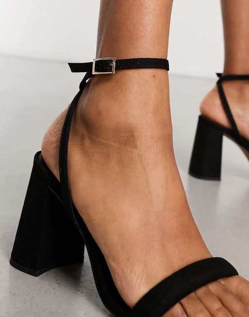 Black barely there outlet block heels