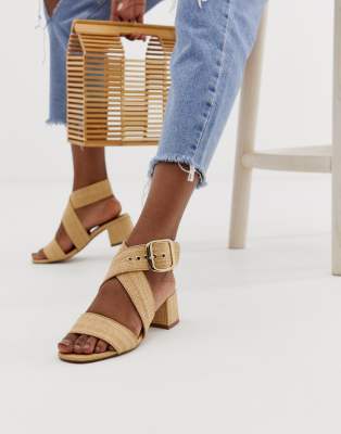 natural block heel sandals
