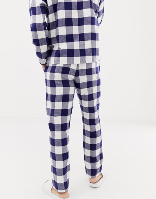 Asos Design His Hers Mix Match Woven Straight Pyjama Bottoms In Gingham Asos