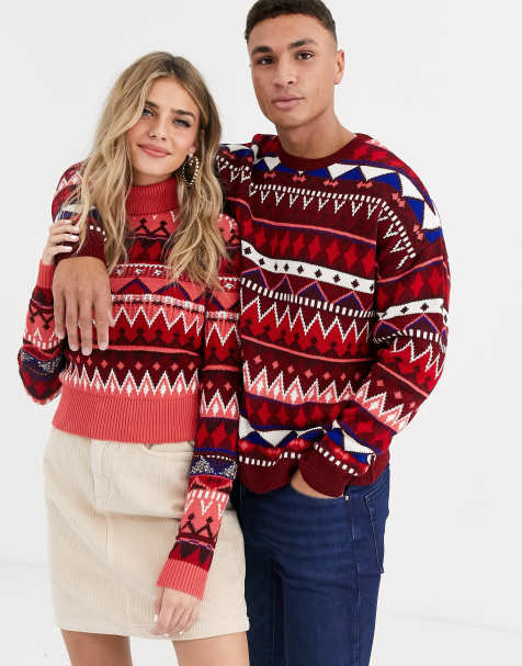 ASOS DESIGN – His & Hers – Rollkragenpullover mit Norwegermuster