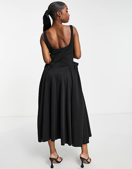 Women hitched hip prom dress in black 