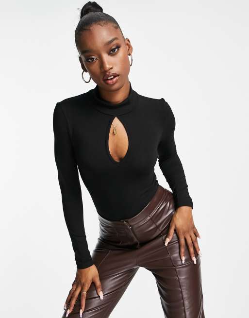 ASOS DESIGN - Højhalset bodystocking med nøglehulsudskæring og hul til tommelfingrene, 4 af 4