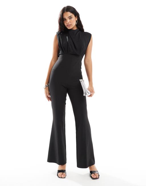 ASOS DESIGN - Højhalset jumpsuit i sort