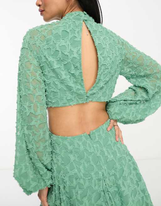 ASOS DESIGN - Højhalset minikjole med udskæring i stjernejacquard, 3 af 4