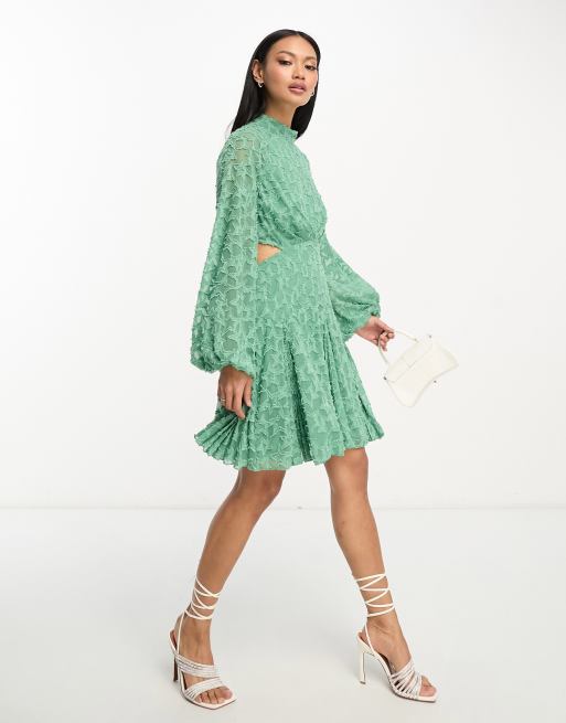 ASOS DESIGN - Højhalset minikjole med udskæring i stjernejacquard, 4 af 4