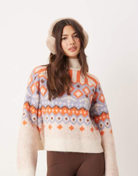 ASOS DESIGN - Højhalset trøje med Fair Isle-mønster i firkantet pasform - view 1
