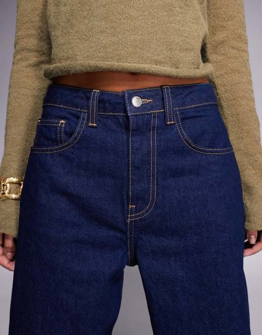 ASOS DESIGN - Højtaljede og stumpede jeans i skyllet denim med tøndeformede ben, 5 af 5