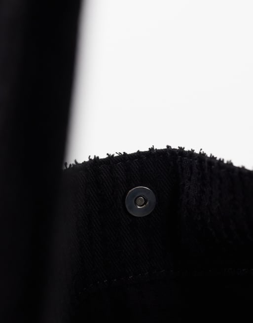 ASOS DESIGN hæklet tote-taske i sort, 3 af 4