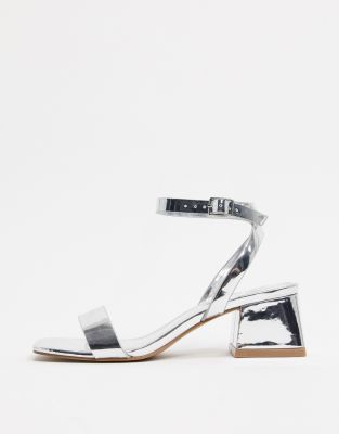 asos silver block heels