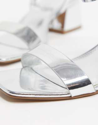 asos silver block heels