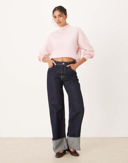 ASOS DESIGN – Hochgeschlossener Pullover in Hellrosa, 3 von 4