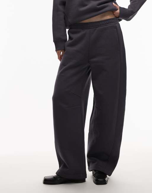 ASOS DESIGN – Hochwertige Barrel-Jogginghose in Anthrazit mit Ziernaht, 500 g/m², 2 von 5